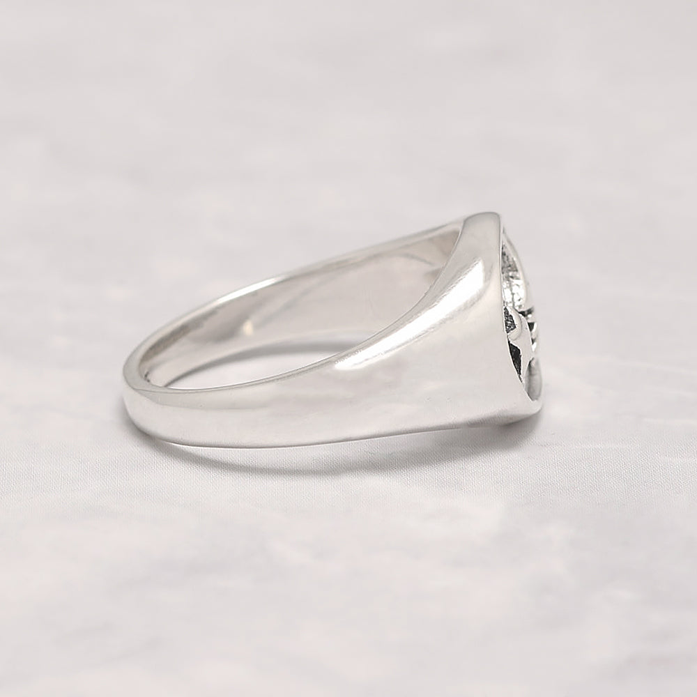 RogJewelry 14k Gold Plated Simple Moon Star Symbol Dainty Rings for Women Men Pinky Signet Ring in 925 Sterling Silver
